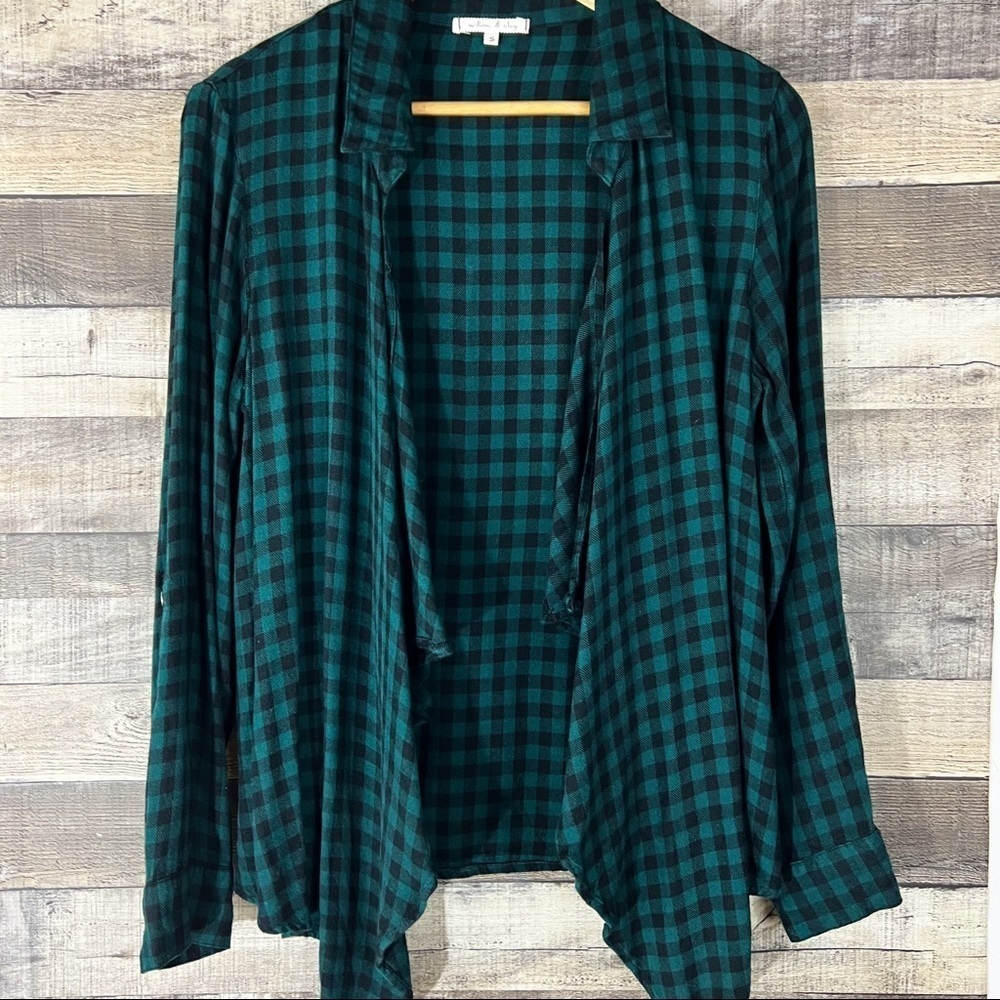 Willow & Clay Plaid Flannel Open Front Cardigan